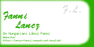 fanni lancz business card
